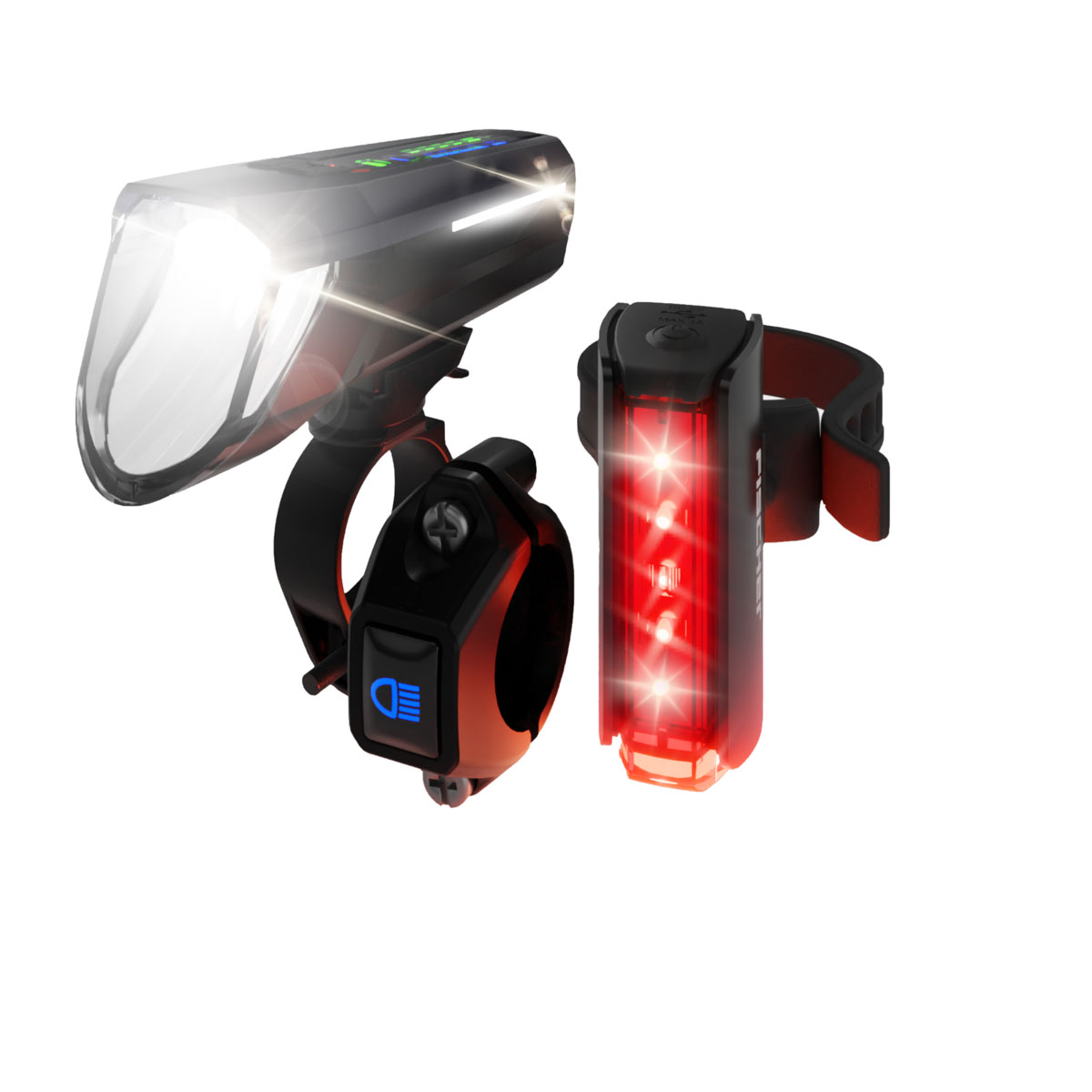 Fischer  Fahrrad Akku LED Beleuchtungsset 100 Lux