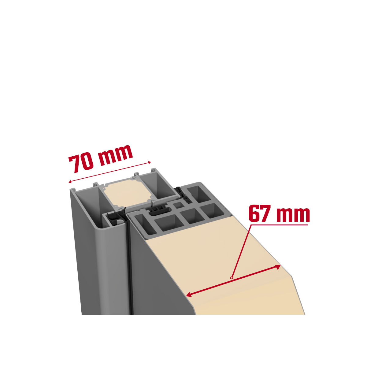 SplenDoor  Premium-Haustür Passivedoor Lund RC2 energiesparend einbruchsicher grau 100 x 200 cm links Bild 6