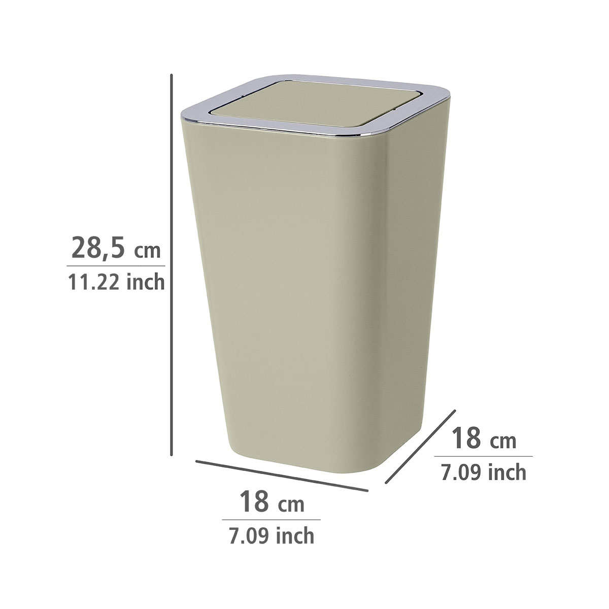 Wenko  Schwingdeckeleimer Candy Taupe 6 L Bild 4