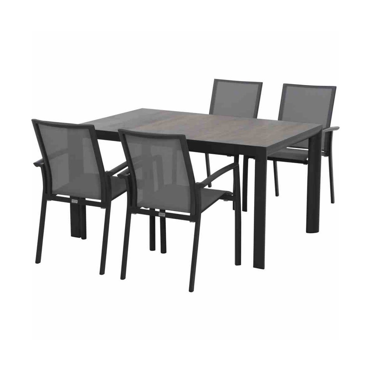 Siena Garden Dining Tisch Silva 140 x 90 x 74 cm matt anthrazit/washed grey Bild 4