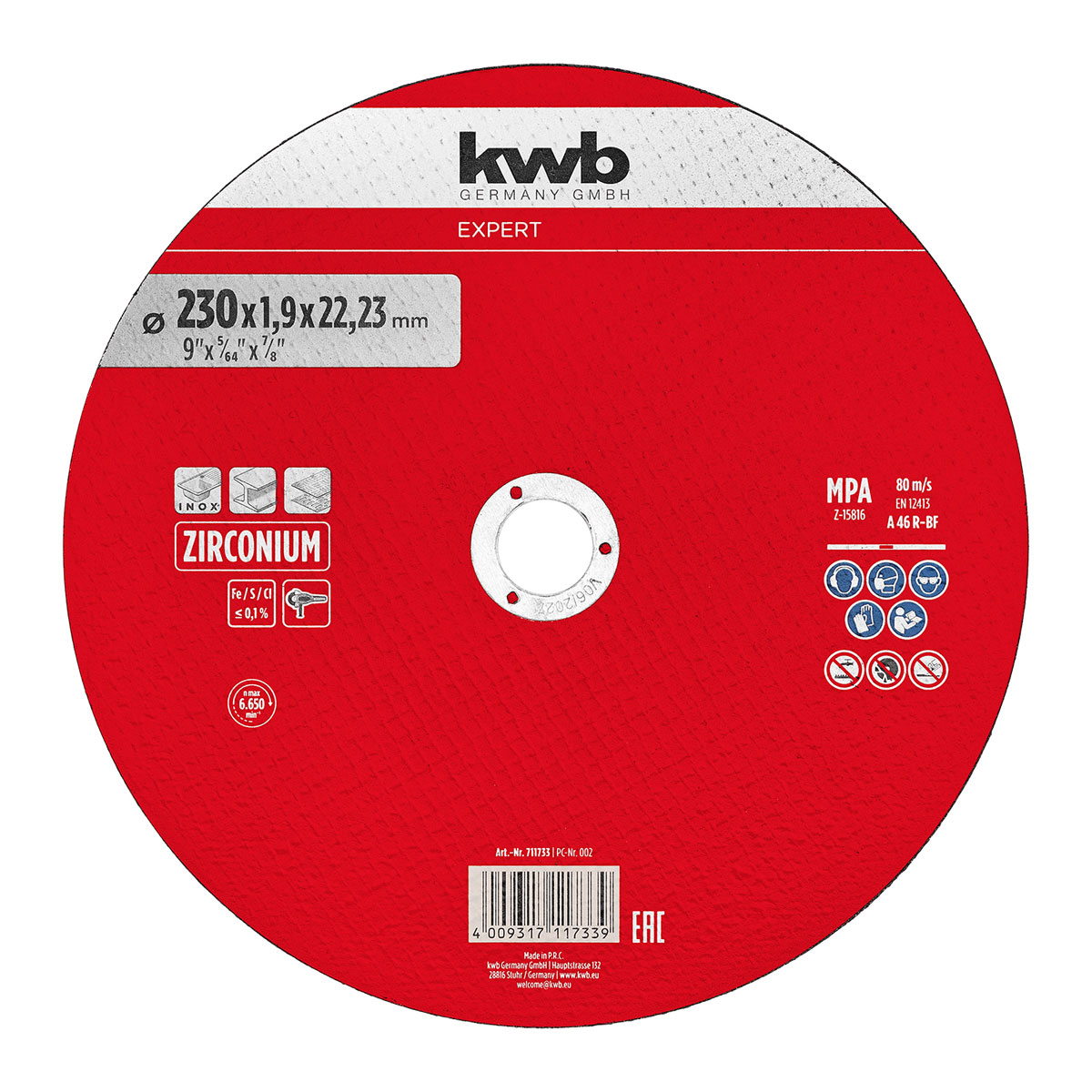 kwb Expert Inox-Gewebetrennscheibe für Metall gerade extradünn Ø 230 x 2 mm