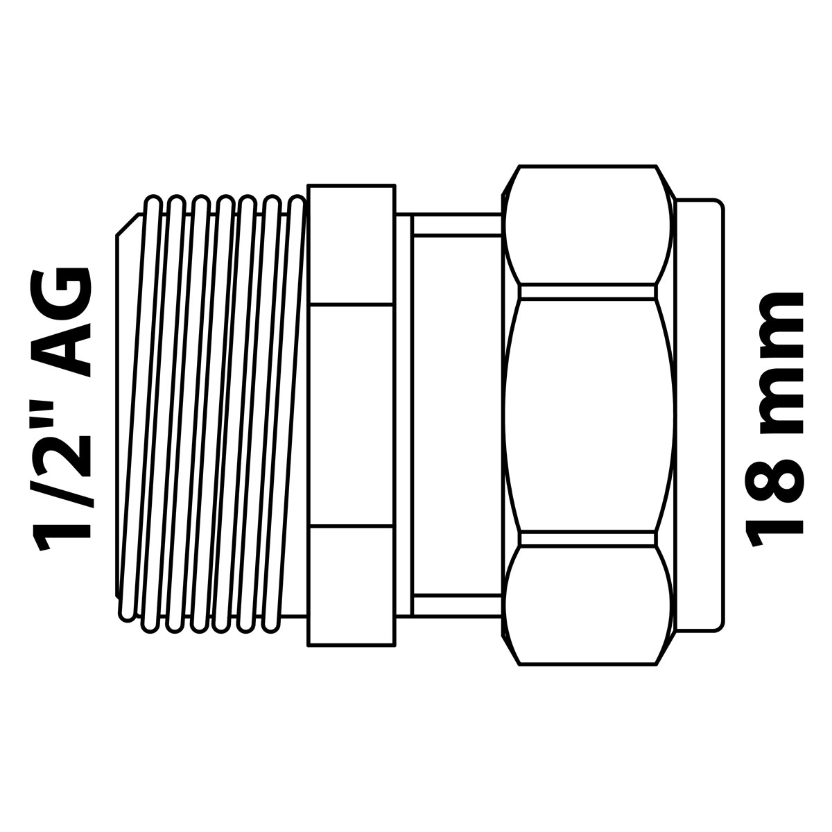 Kirchhoff Übergangsstück 18 mm x 1/2" Klemmfitting für CU-Rohr Bild 3
