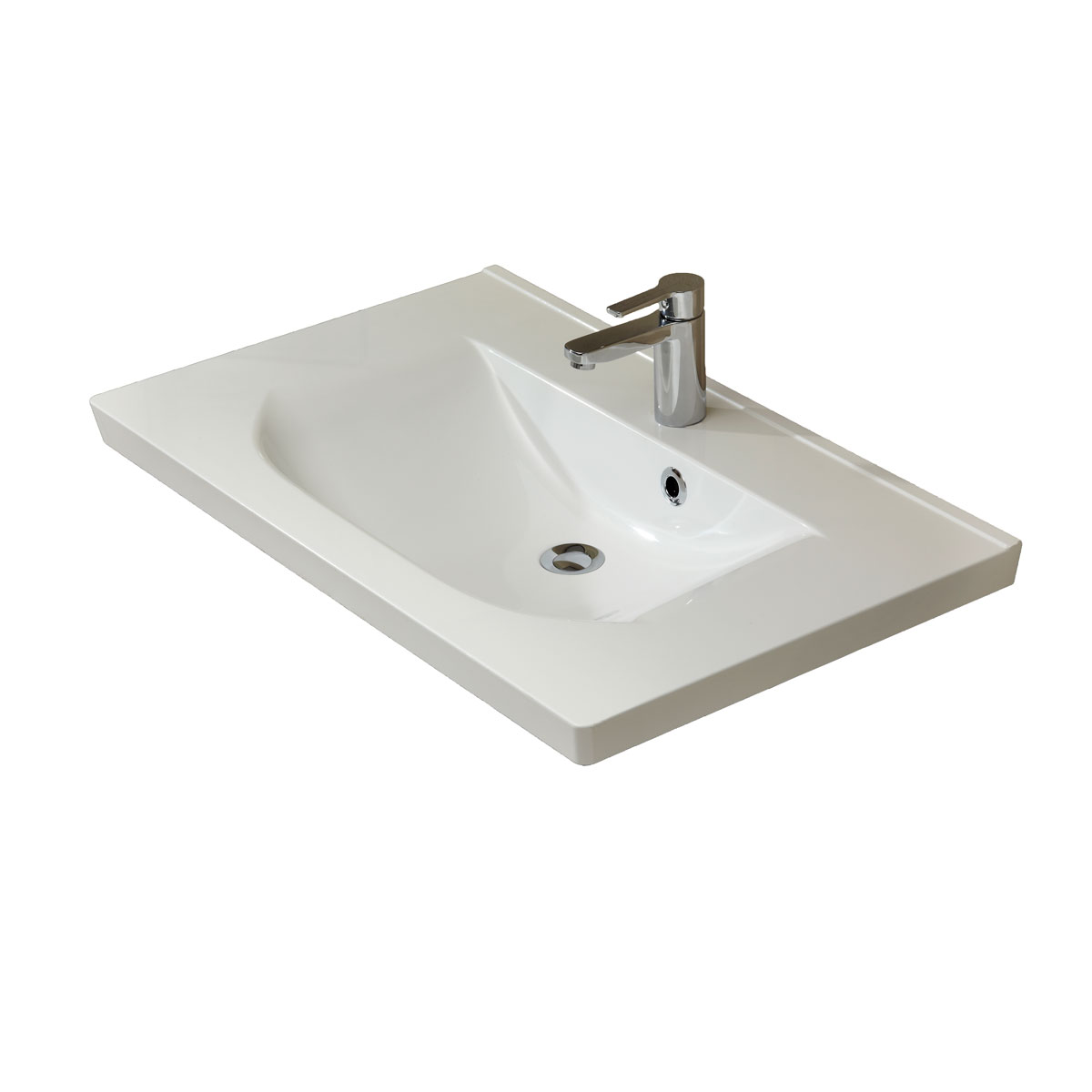 Pelipal Mineralmarmor-Waschtisch Trentino weiß 51 x 80 x 3,5 cm Bild 1