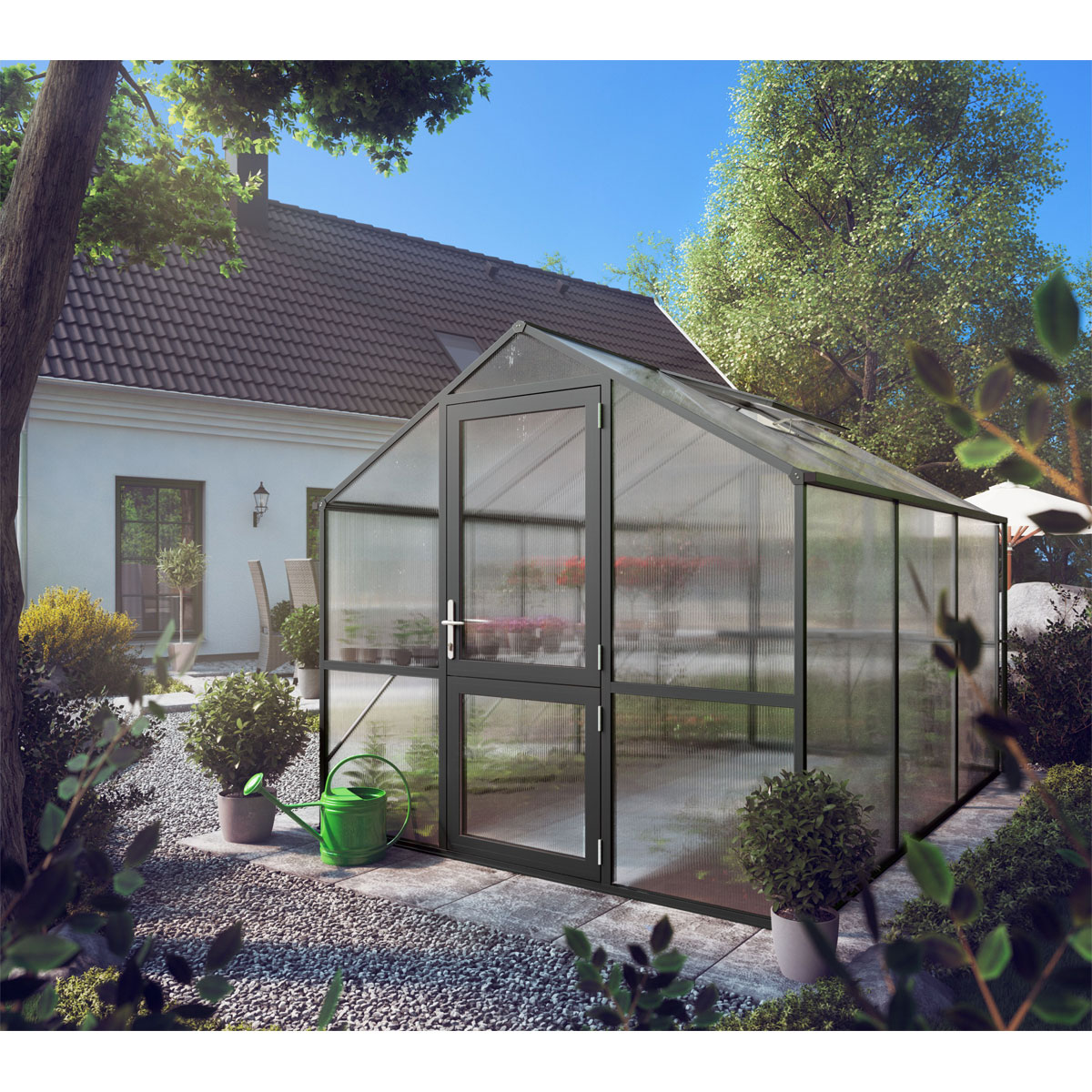 KGT Gewächshaus Rose III 7,5m² schwarz Bild 1