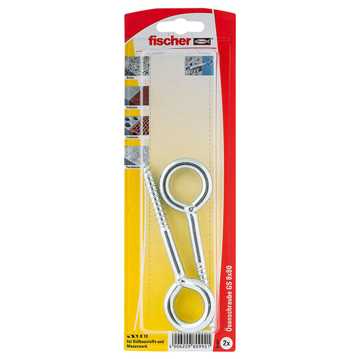 Fischer  Ösenschrauben GS8X80K 80 mm 2 Stück