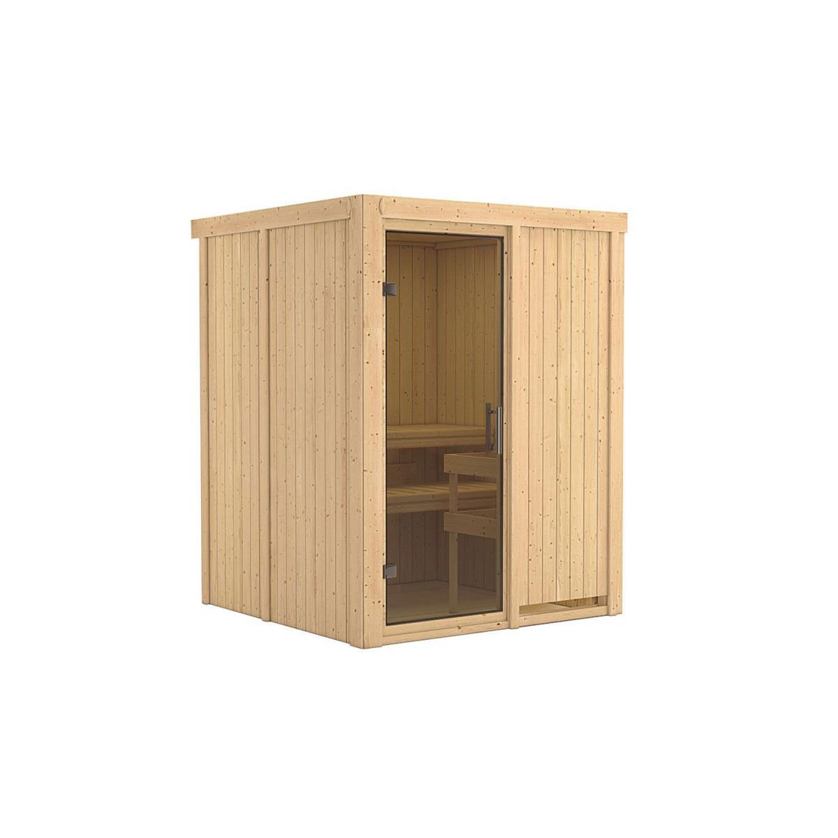 Karibu Sauna Minja Fronteinstieg ohne Ofen kein Kranz Energiespartür Bild 2