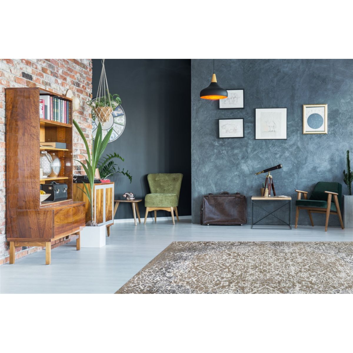 River 160 Olivgrün / Multi 120cm x 170cm Bild 2