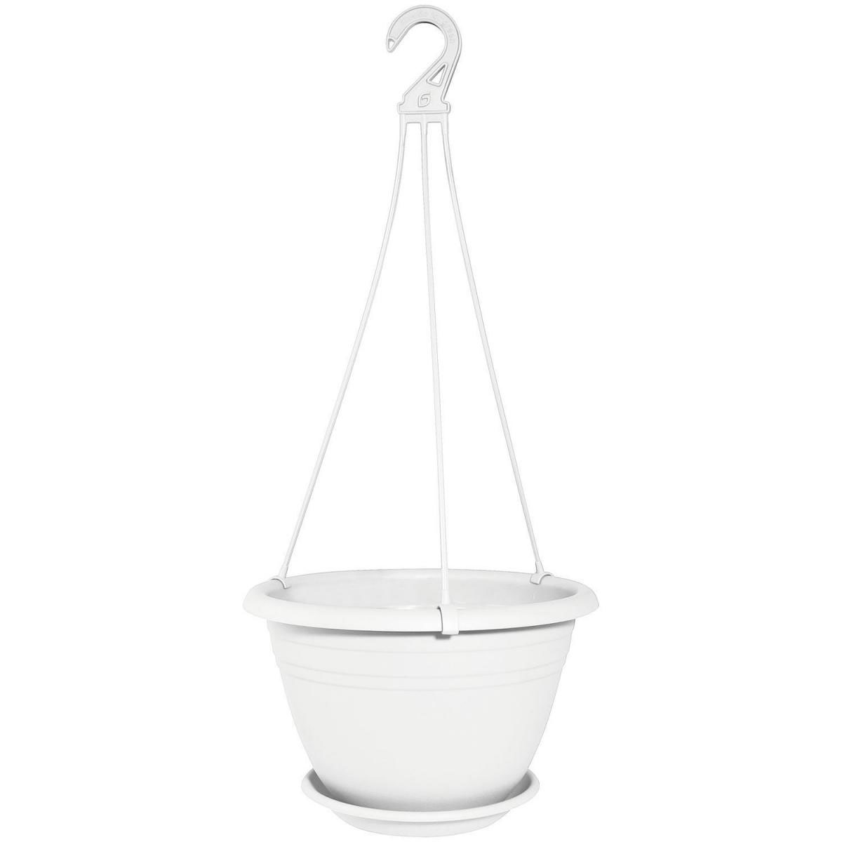 Geli Ampel Galicia ca 30 cm mit Untersetzer weiß