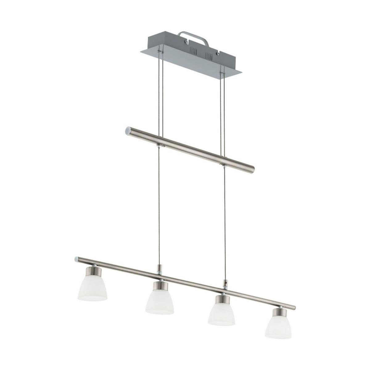 Eglo LED-Hängeleuchte Borriol 1 nickel-matt/weiß