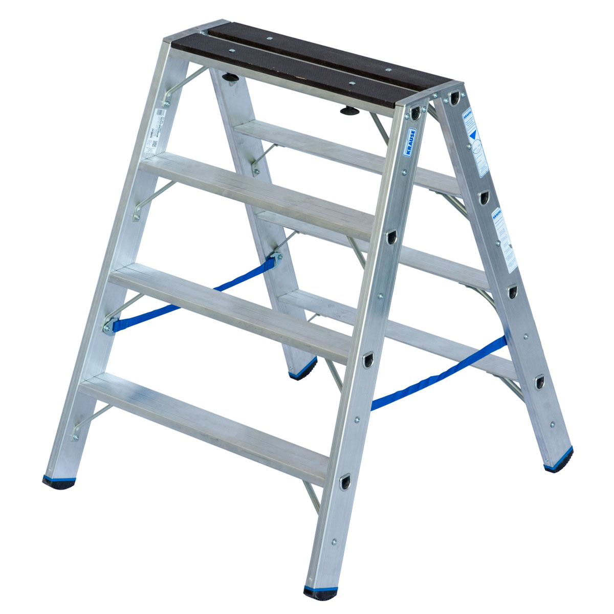 Krause STABILO STUFEN-DOPPELLEITER MIT HOLZAUFLAGE 2 x 4 STUFEN