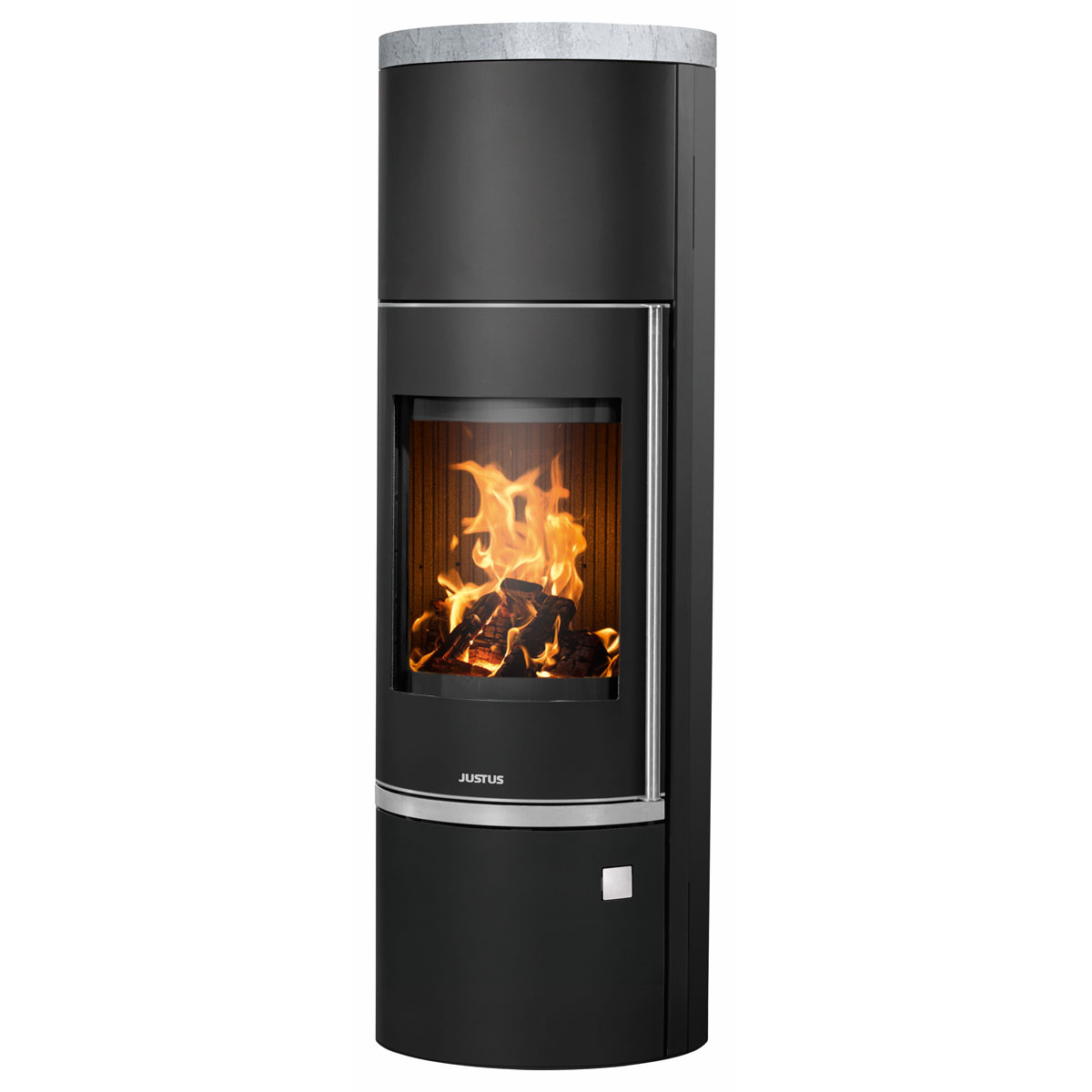 Kaminofen Faro Aqua 2.0 Stahl Schwarzmit Abdeckplatte Speckstein Bild 1
