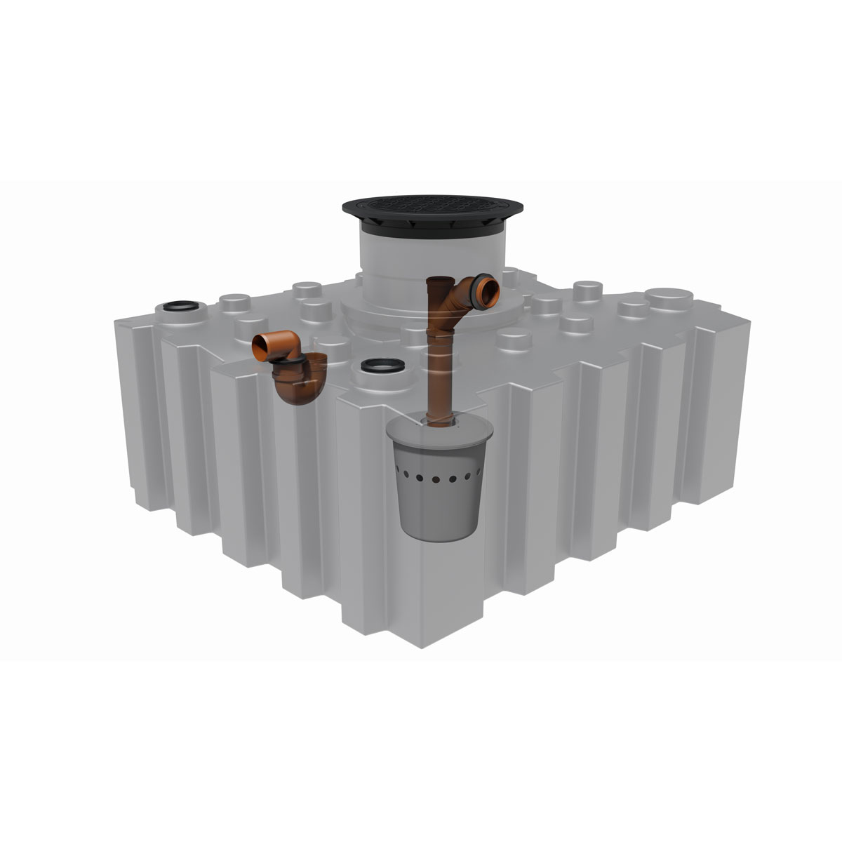 GreenLife Regenwasser-Flachtank 3.000 l mit Biovitor Wassertank Bewässerung unterirdisch  Bild 2