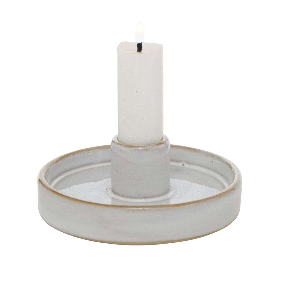 Kerzenleuchter Marima Rund 4 x 10 x 4 cm beige weiß Keramik Bild 7