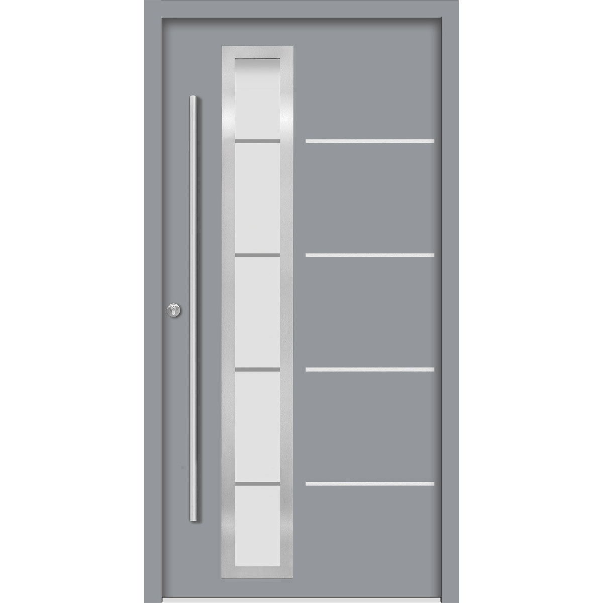SplenDoor  Premium-Haustür Passivedoor Uppsala energiesparend grau 100 x 200 cm links Bild 1
