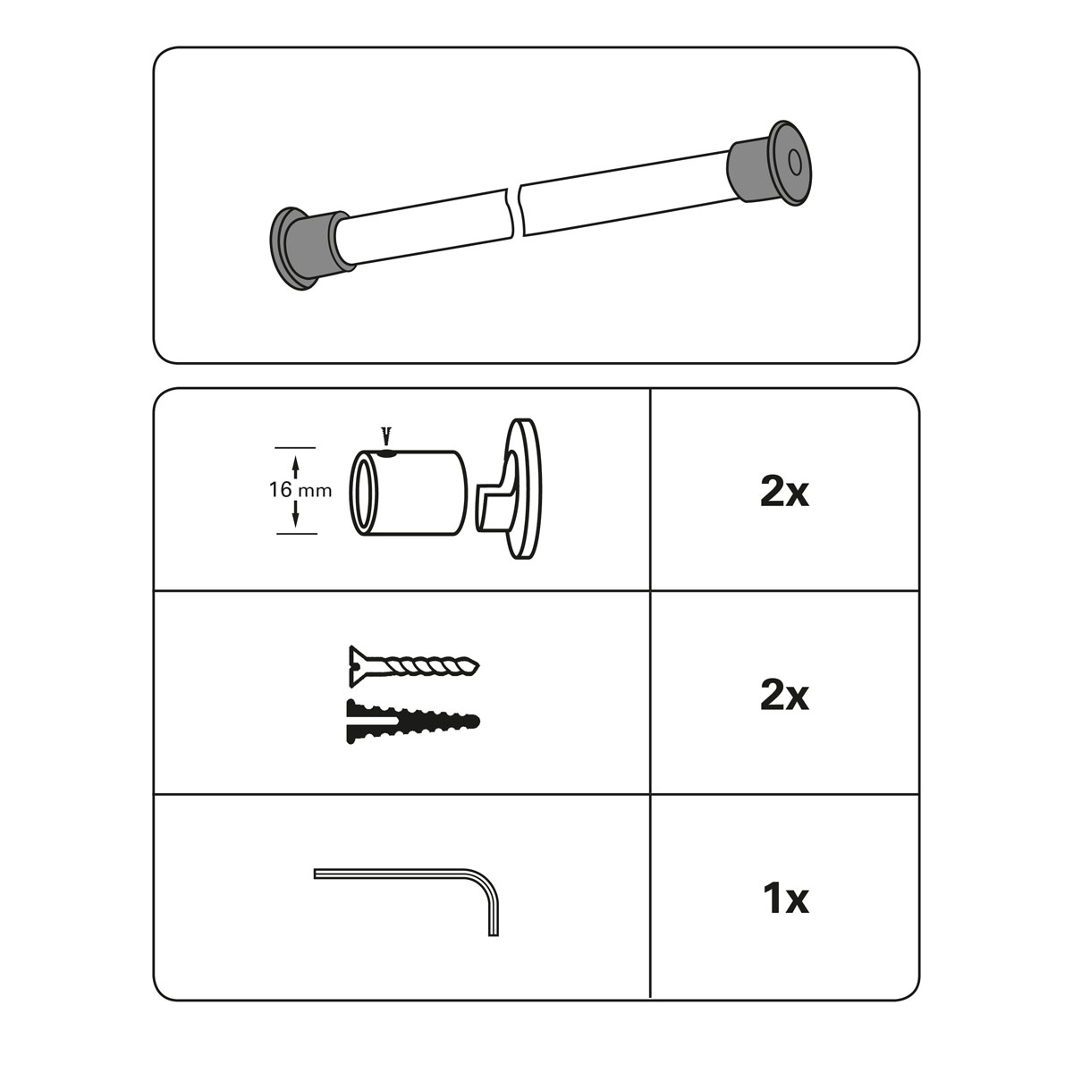 Gardinia Wandlager Memphis für Durchmesser 16 mm messing-antik Bild 3
