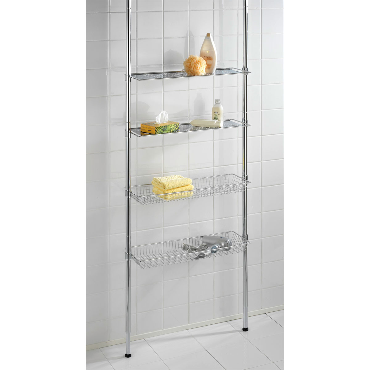 Wenko  Teleskopregal Bolsena mit 2 Ablagen und 2 Körben Bild 3