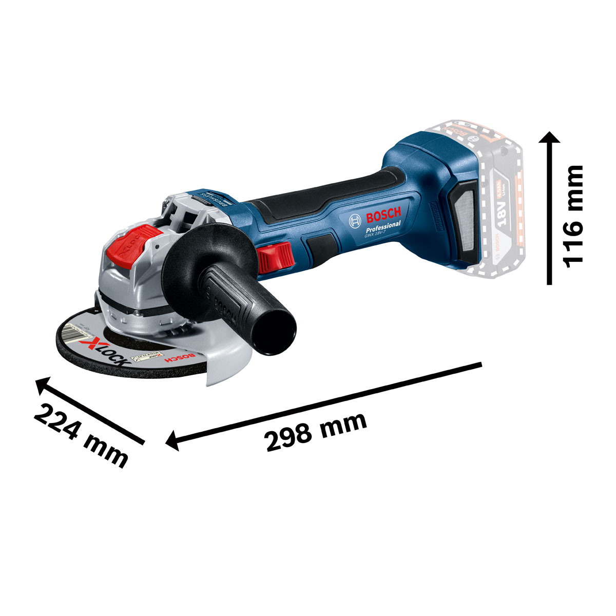 Bosch Professional  Akku-Winkelschleifer GWX 18V-7 X-LOCK Bild 6