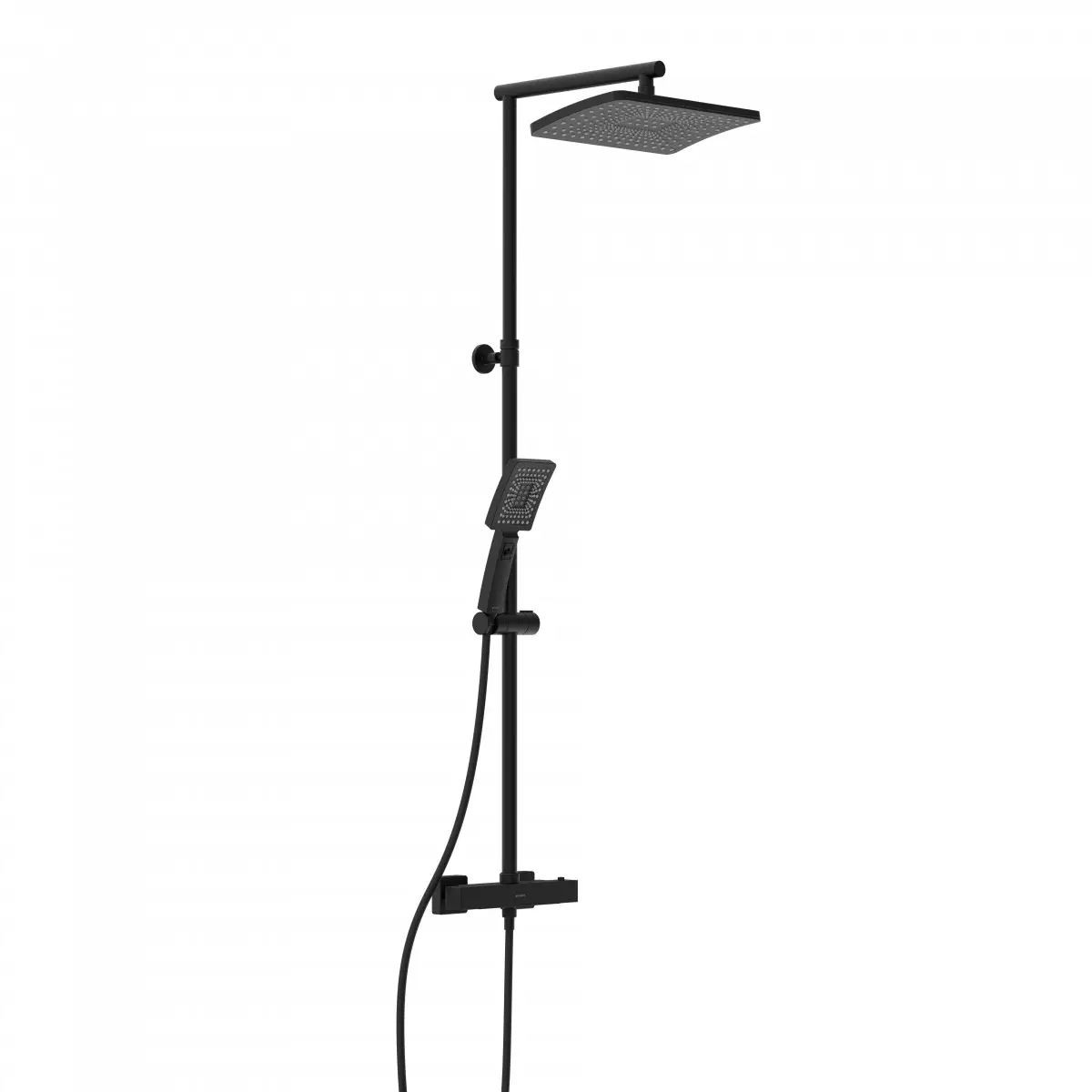 Schütte Überkopf-Brauseset Trento mit Thermostatarmatur, schwarz matt