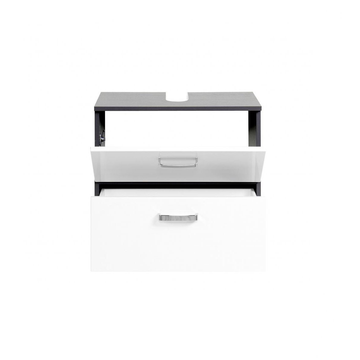 HELD Unterbeckenschrank 60 graphitgrau-weiß Hochglanz Bild 2
