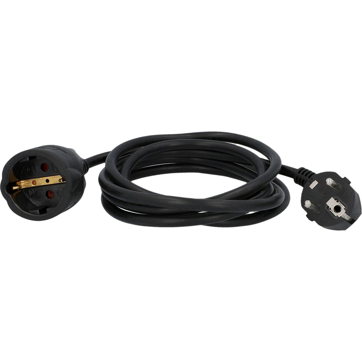 Schuko-Verlängerung H05VV-F3G1 2m schwarz