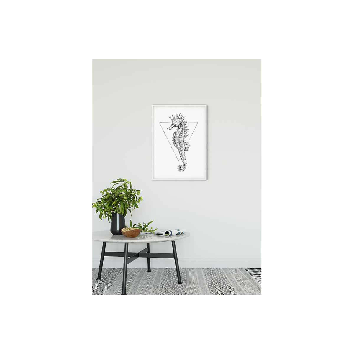 Komar  Wandbild Sea Horse White 40x50 cm