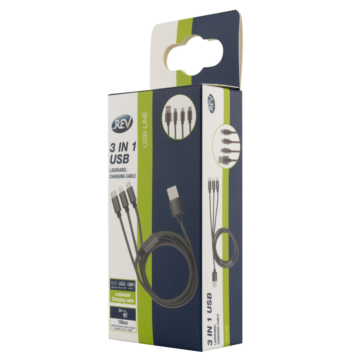 REV Ritter USB Ladekabel 3in1 anthrazit Bild 2