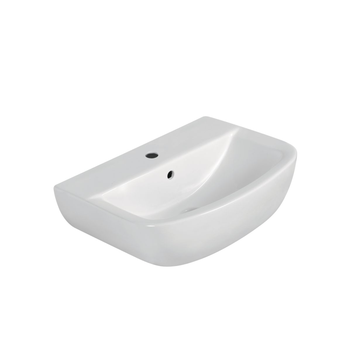 sanicomfort Waschbecken REKIA, 55 cm, Waschtisch aus Sanitärkeramik, weiß