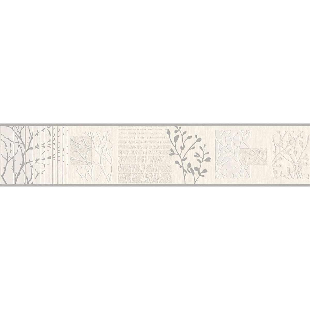 Selbstklebende-Borte Glitzer creme-grau 5 m