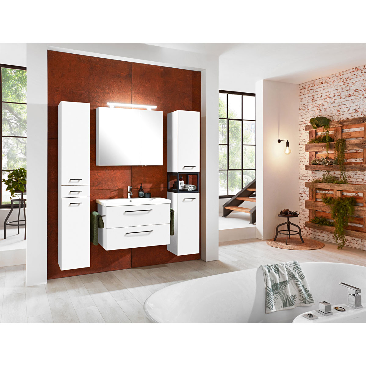 Badmöbel-Set Visby Weiß Bild 5