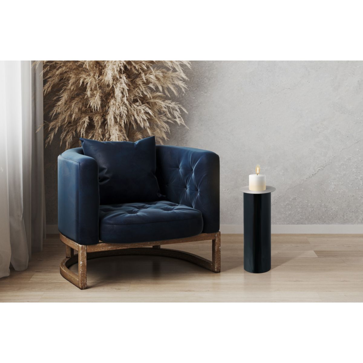 Bodenkerzenständer Art Deco 185 dunkelgrün silber Bild 2