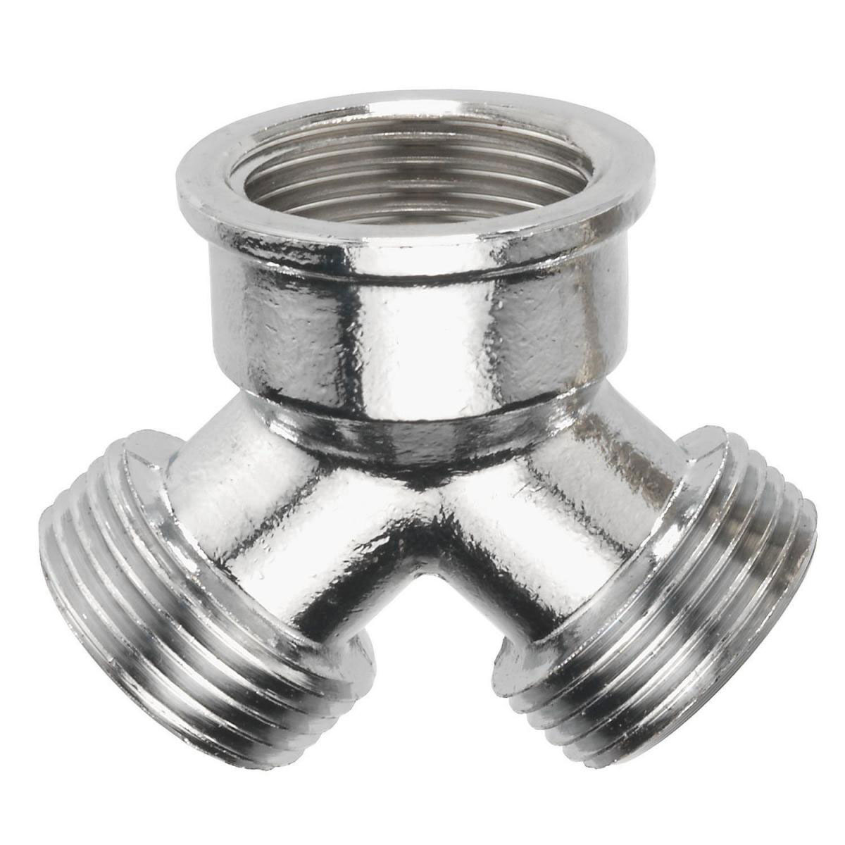 Chrom Verteilerstück 1xIG2 x 3/4 AG