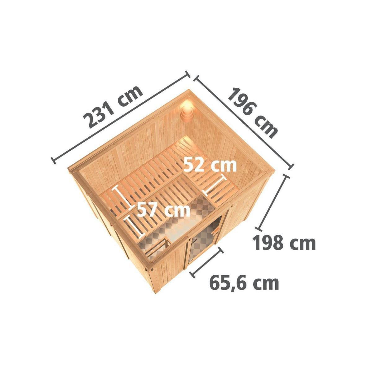 Karibu Gobin Fronteinstieg 9 kW Ofen integr Strg ohne Kranz graphitfarbene Tür Bild 3