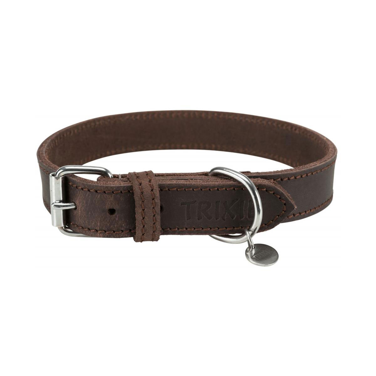 Trixie  Rustic Fettleder Halsband dunkelbraun M-L