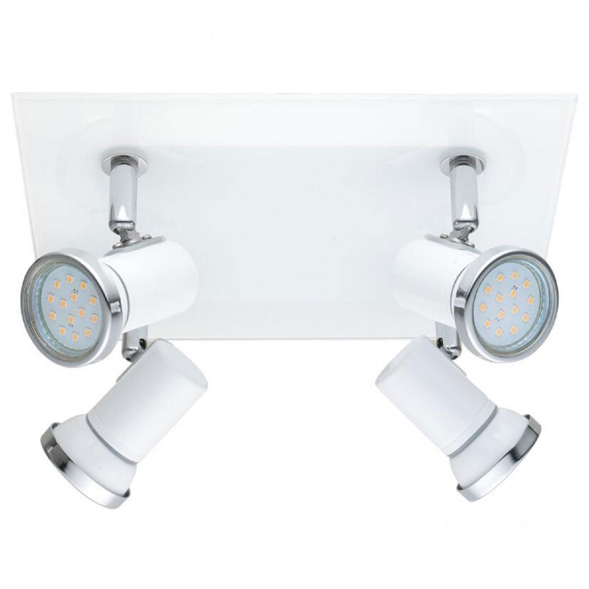 Eglo LED-DeckenleuchteTamara 4-flammig 26 x 26 cm weiß/chrom