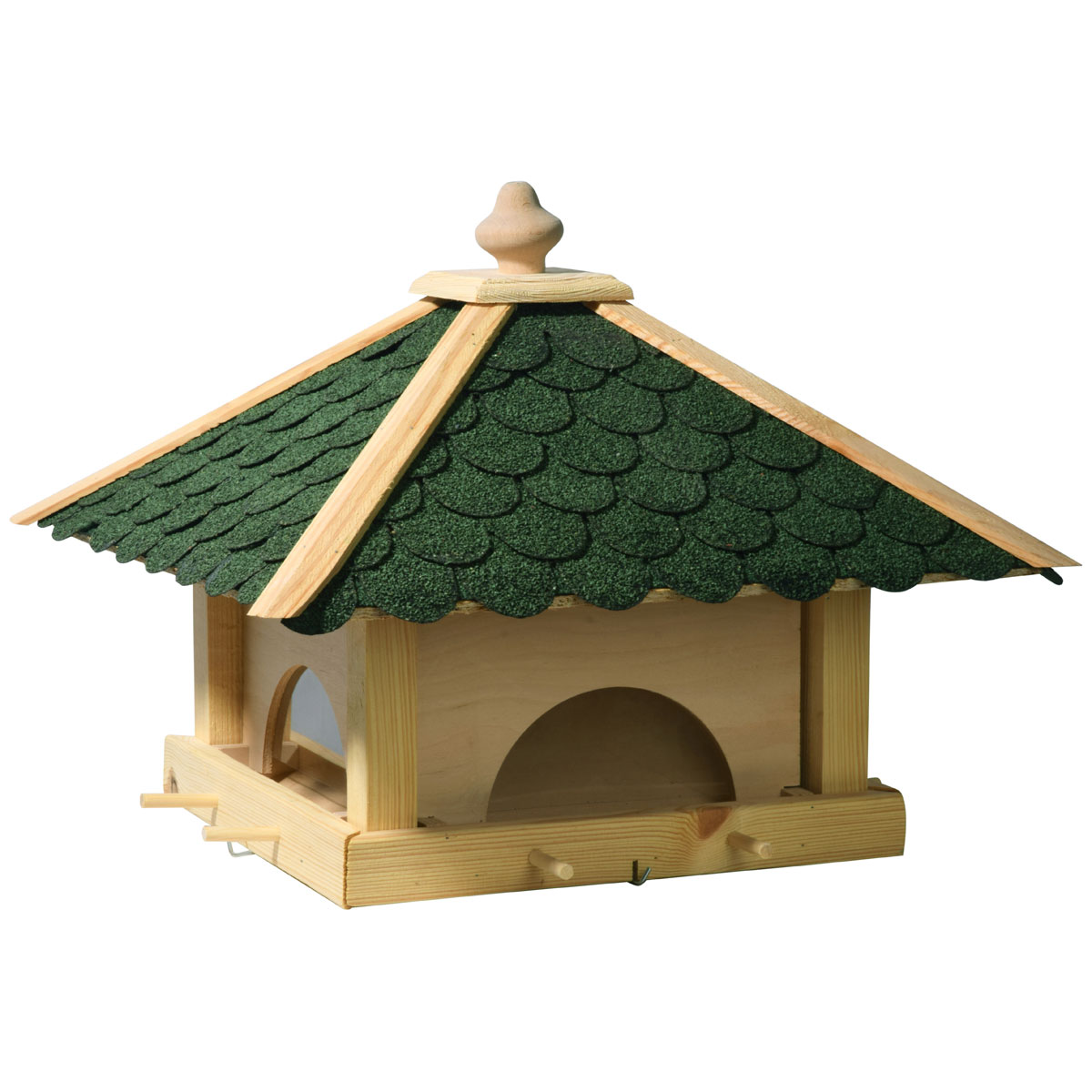 dobar Vogelfutterhaus mit Schubladen 49 x 49 x 36 cm Kiefer Grün