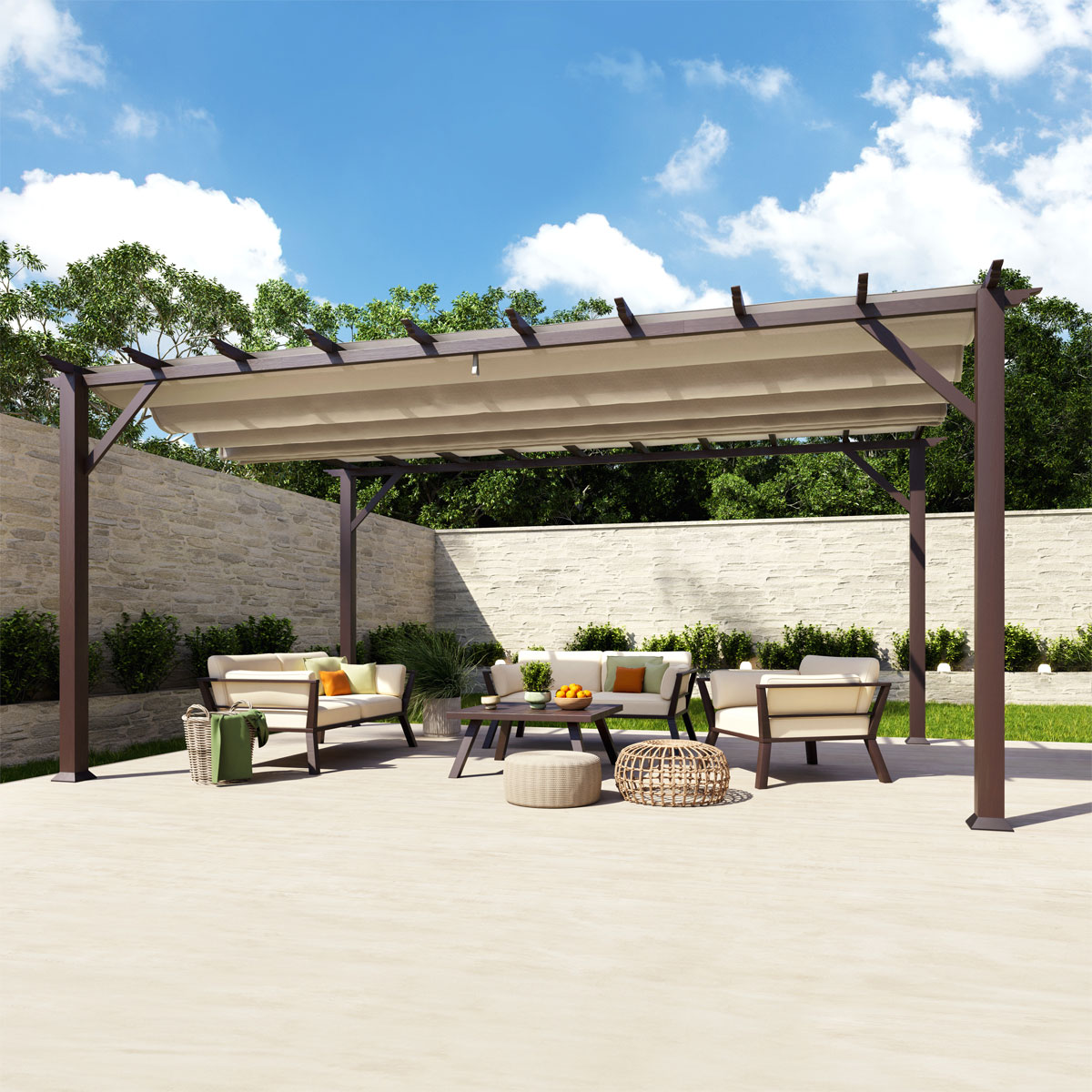 Paragon Outdoor Outdoor Pergola Florida 1116 350x505x236cm Dunkelbraun Bild 2