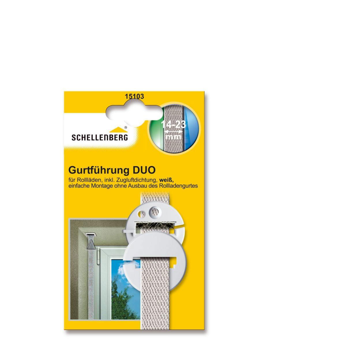 Schellenberg Gurtführung Duo rund mit Bürste für 14-23 mm Gurtband weiß Bild 2