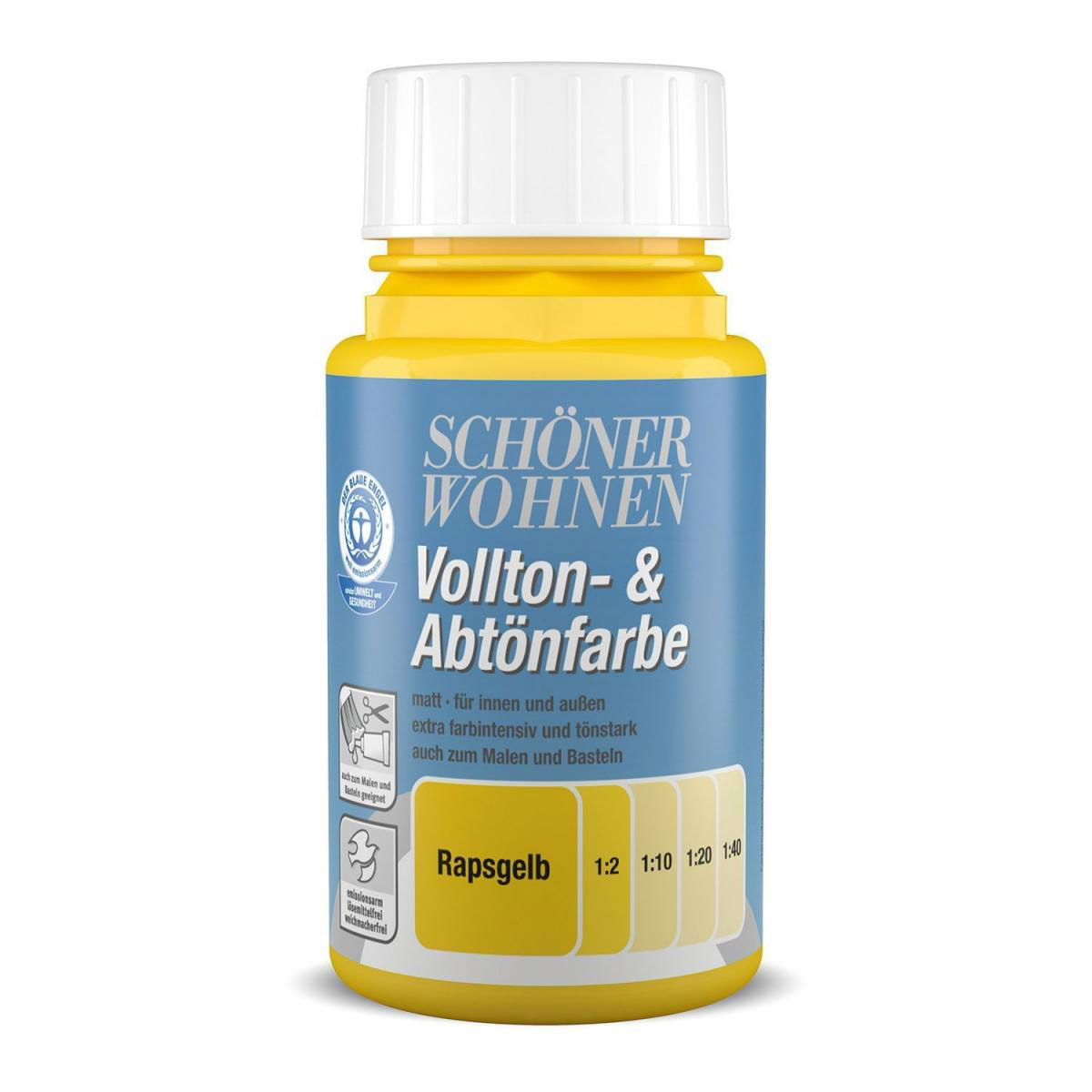 Schöner Wohnen Farbe Voll- und Abtönfarbe Rapsgelb 0,125 L