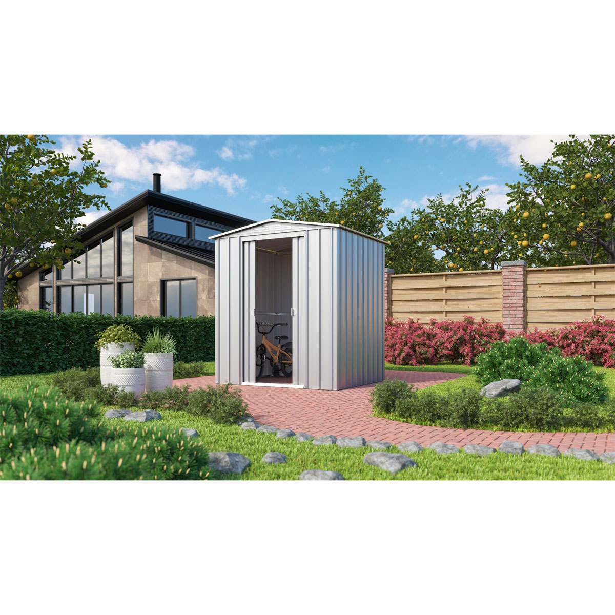 Globel Gerätehaus Dream 2,5m² silber Bild 8