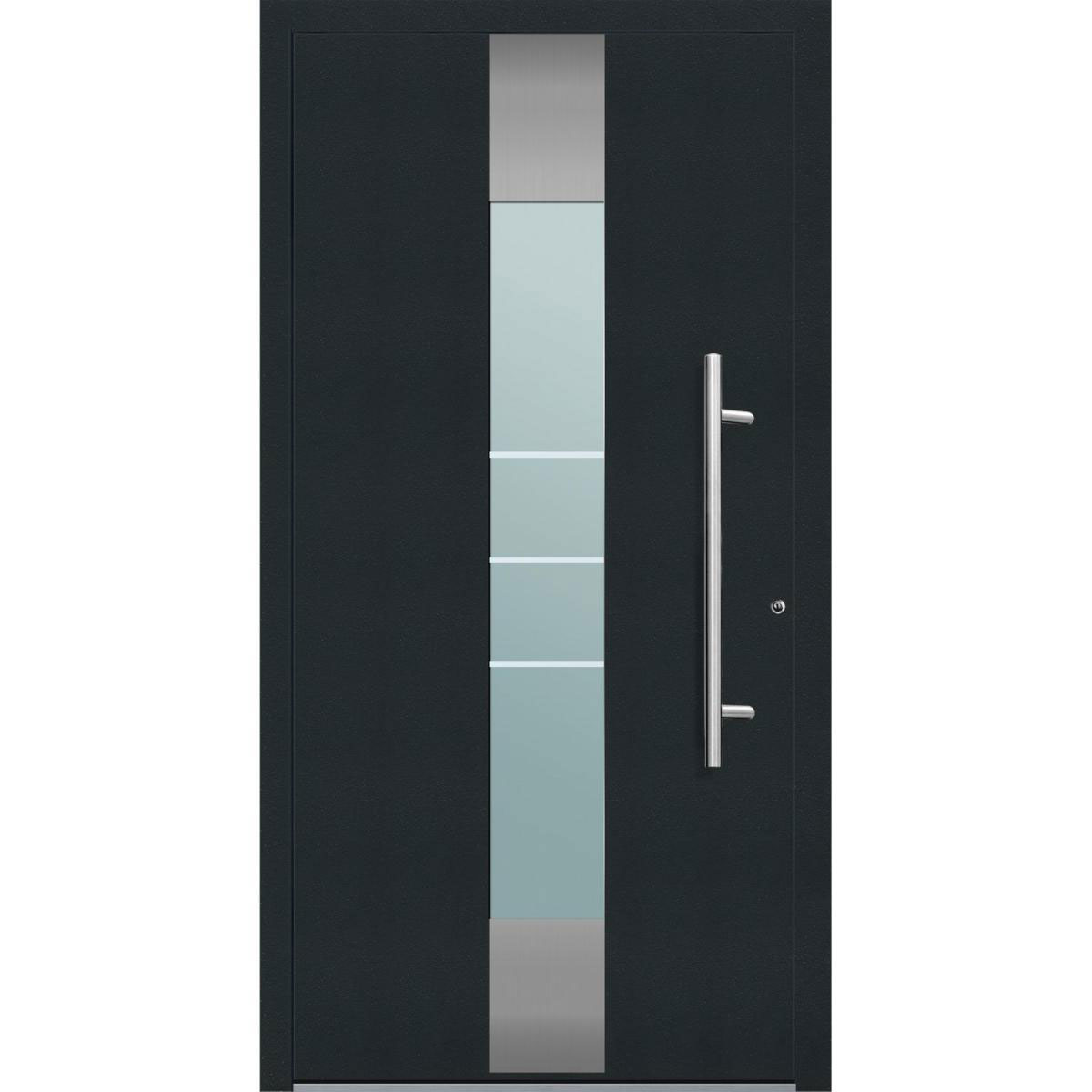 Aluminium Sicherheits-Haustür Catania Exklusiv 75 mm anthrazit 100 x 210 cm Anschlag rechts inkl Griffset Bild 1