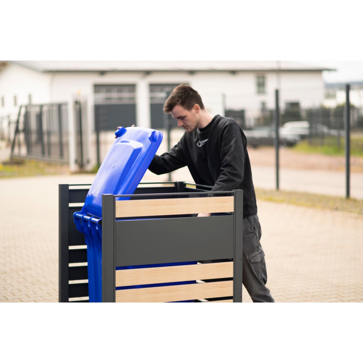 Westmann Mülltonnenverkleidung Planum 1x 240 L 1er Box 90x90x120 cm Bild 5