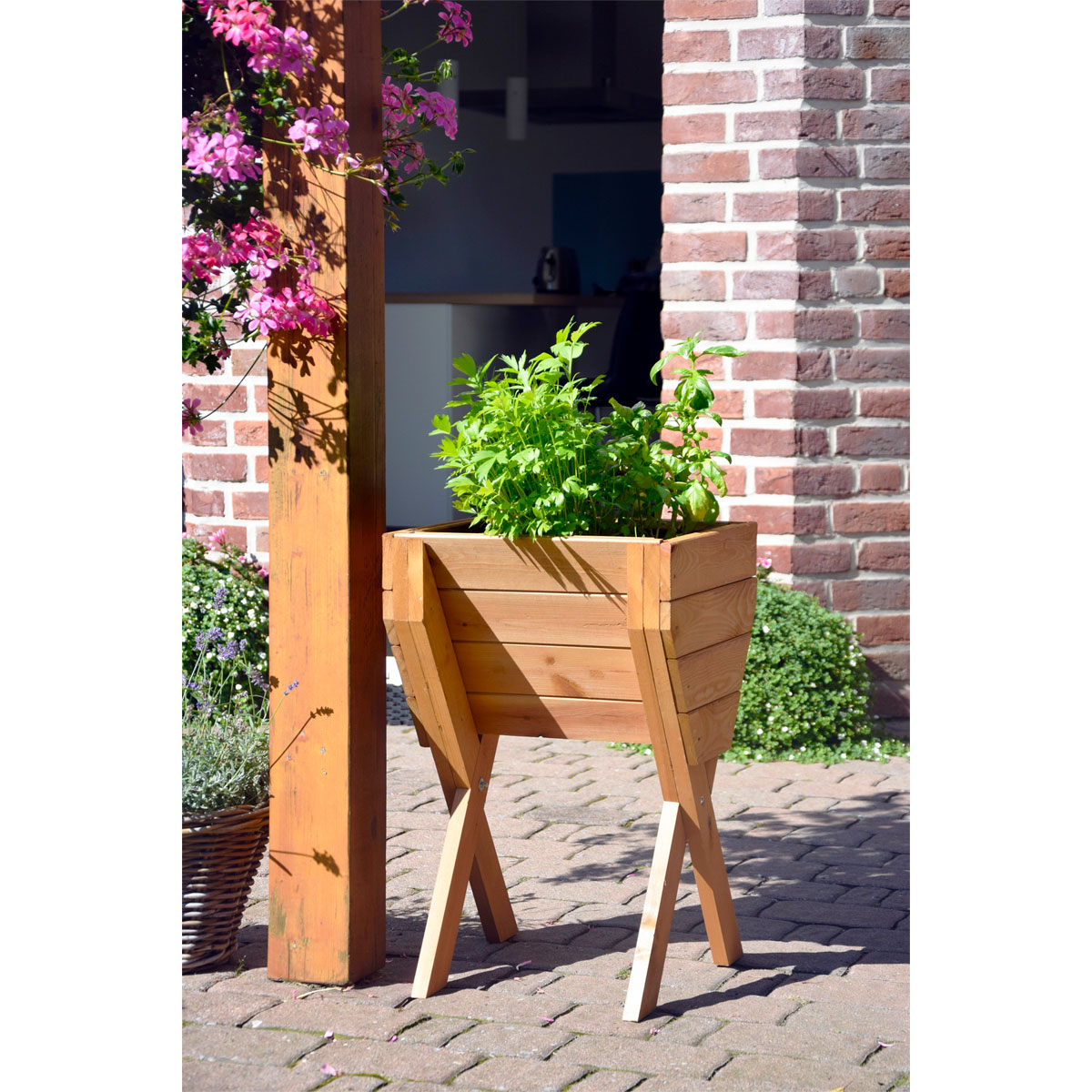 dobar Kleines Hochbeet 39 x 61 x 40 cm braun Bild 3