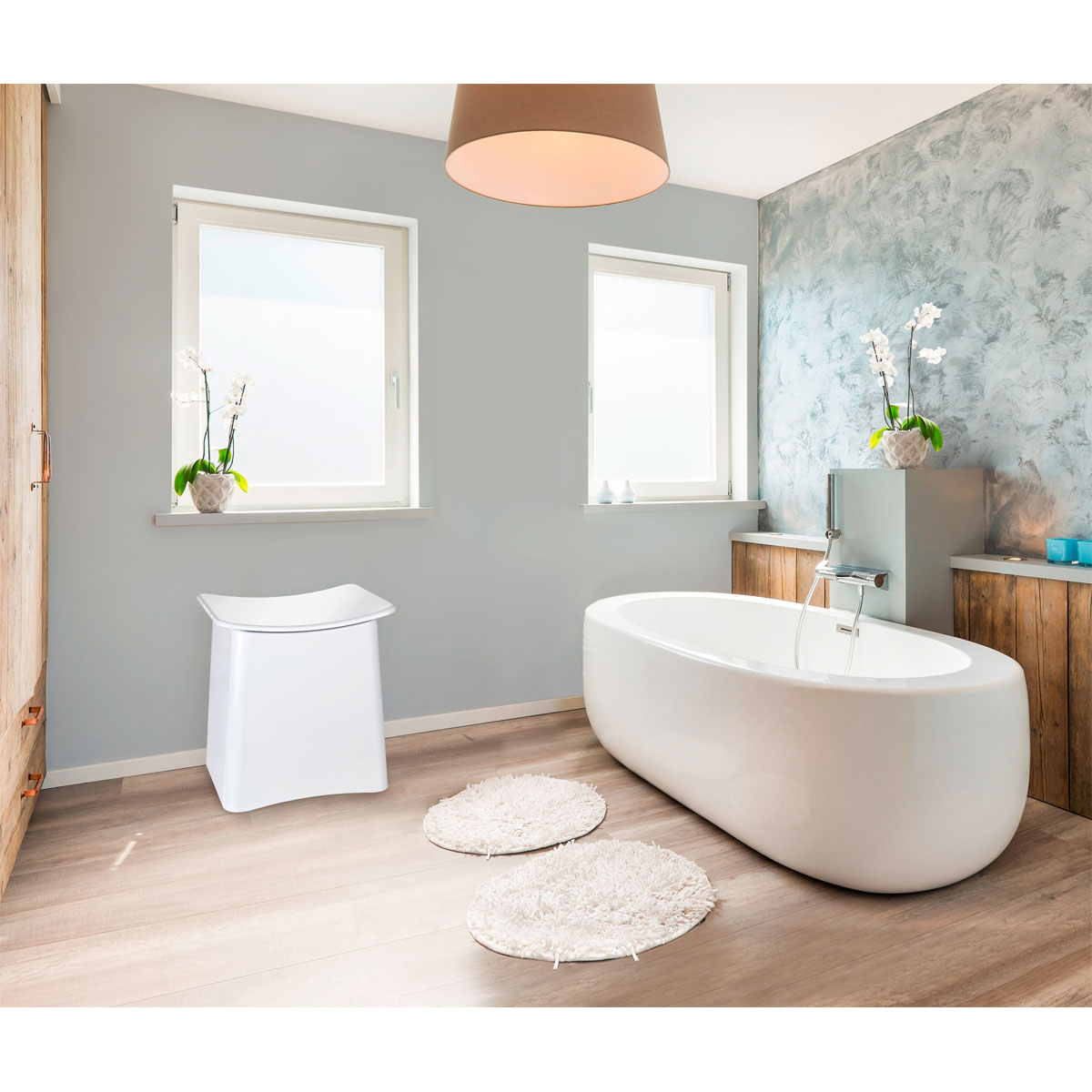 Wenko  2in1 Hocker Wing Weiß Badhocker mit herausnehmbarem Wäschesack Bild 10