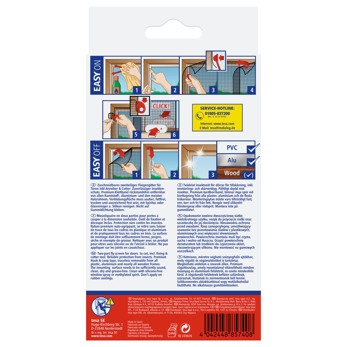 Tesa Fliegengitter Comfort für Türen anthrazit 2 x 2,20m inkl Klettband Bild 2
