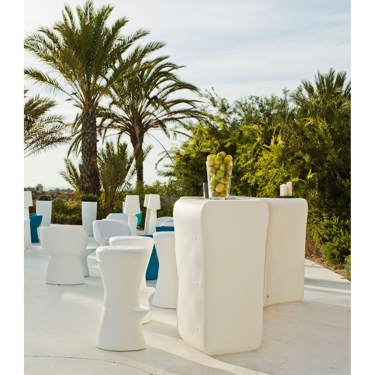 NewGarden LED-Hocker Corfu 74 Kabelanschluss weiß Bild 2