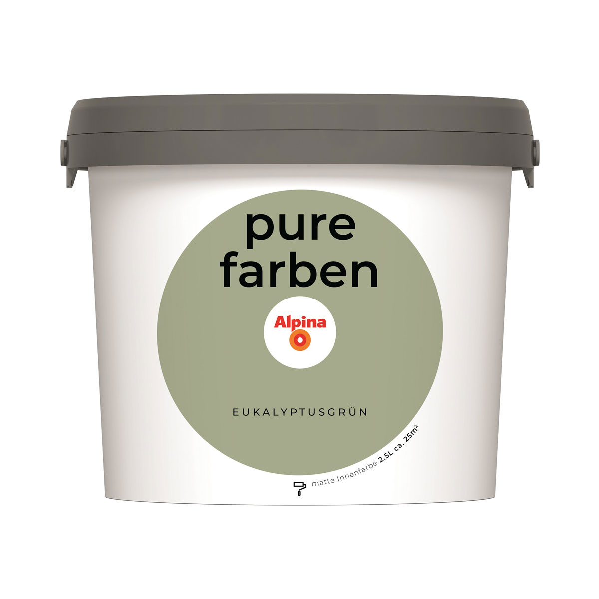 Alpina Innenfarbe pure farben 2,5 L Eukalyptusgrün matt