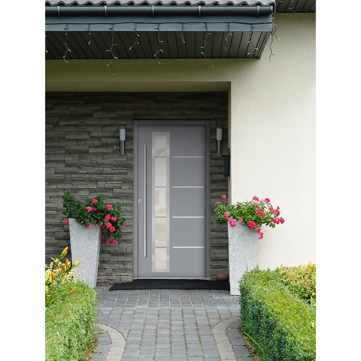 SplenDoor  Premium-Haustür Passivedoor Uppsala RC2 energiesparend einbruchsicher grau 100 x 210 cm links Bild 2