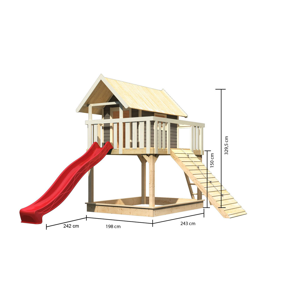 Karibu Fidel inklusive . Rampe terragrau Rutsche rot Bild 3