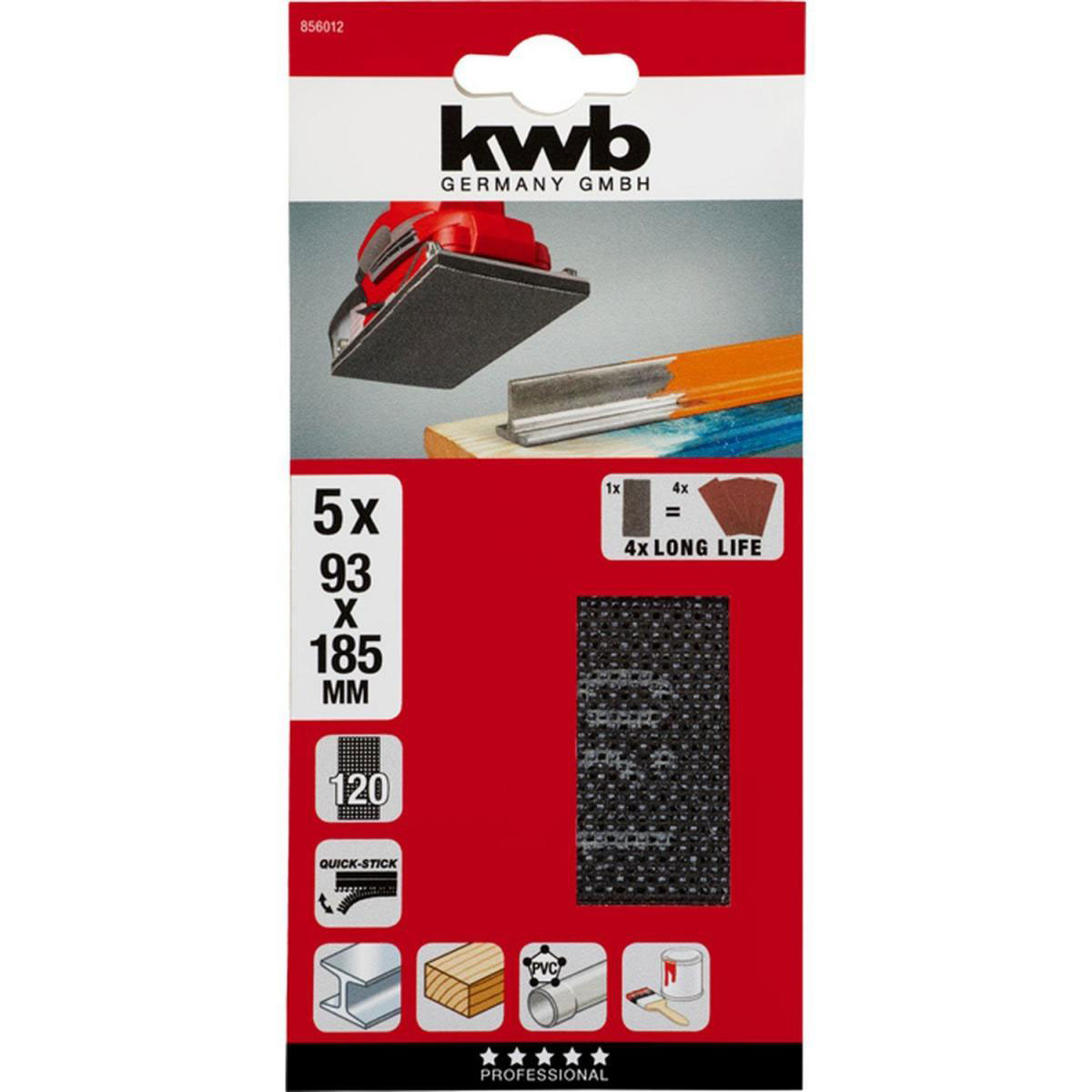 kwb  Gitterleinen für Schwingschleifer 93 x 185 mm P120 Bild 2