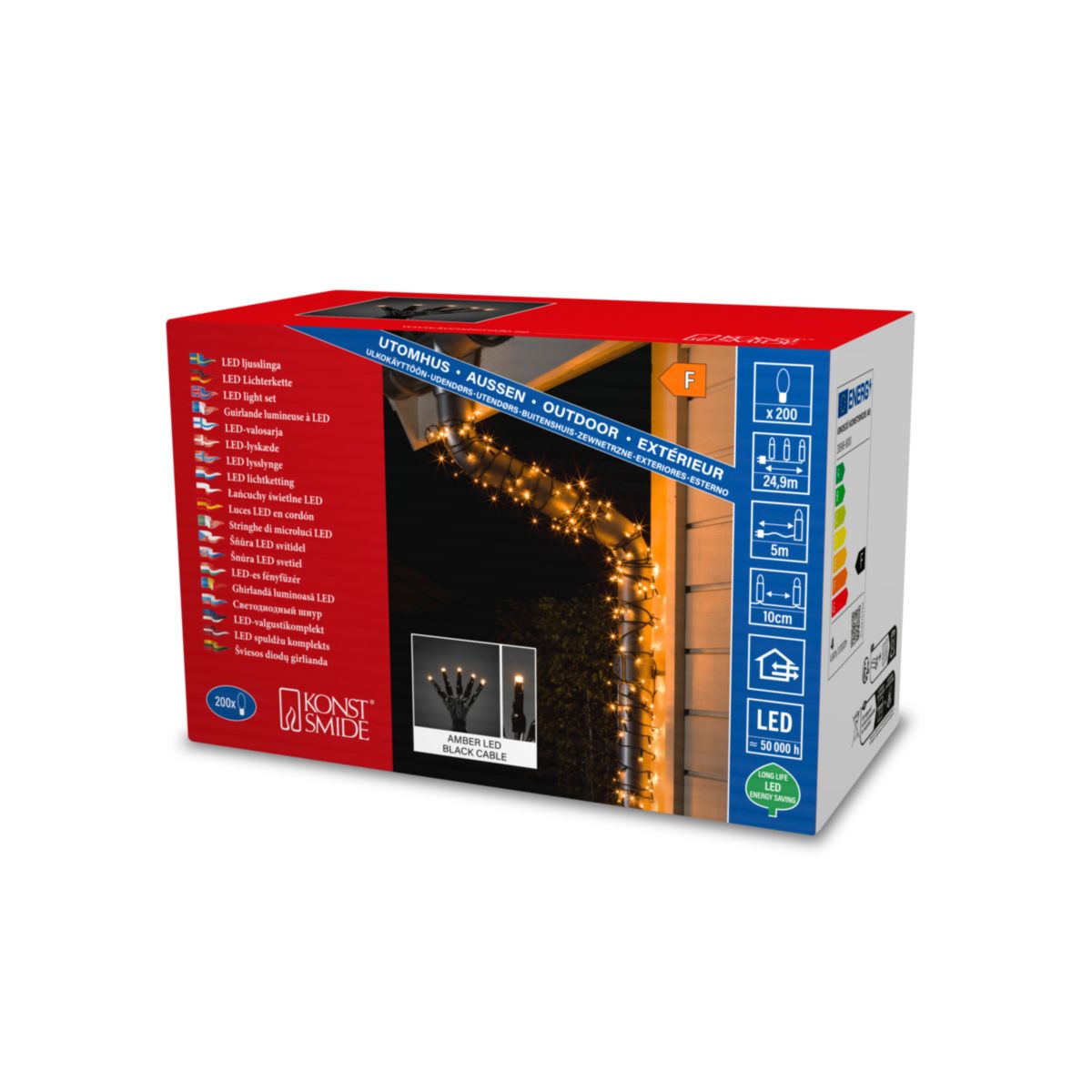 LED Lichterkette 200 bernsteinfarbeneDioden